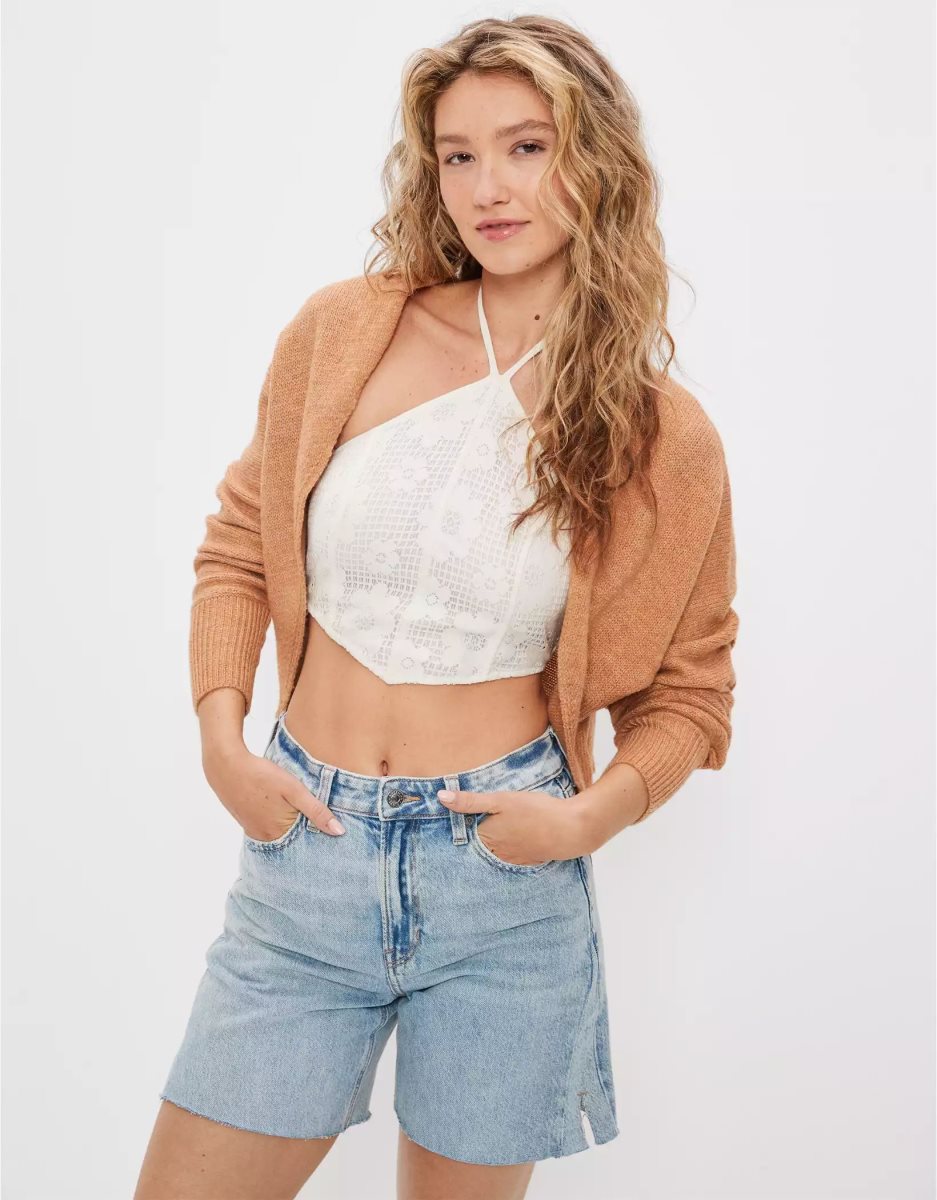 Cardigan American Eagle AE Shrug Marron Femme | GHN-22074239